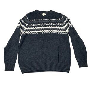 Sonoma Men's Sweater XL Charcoal Gray & White Cotton Blend